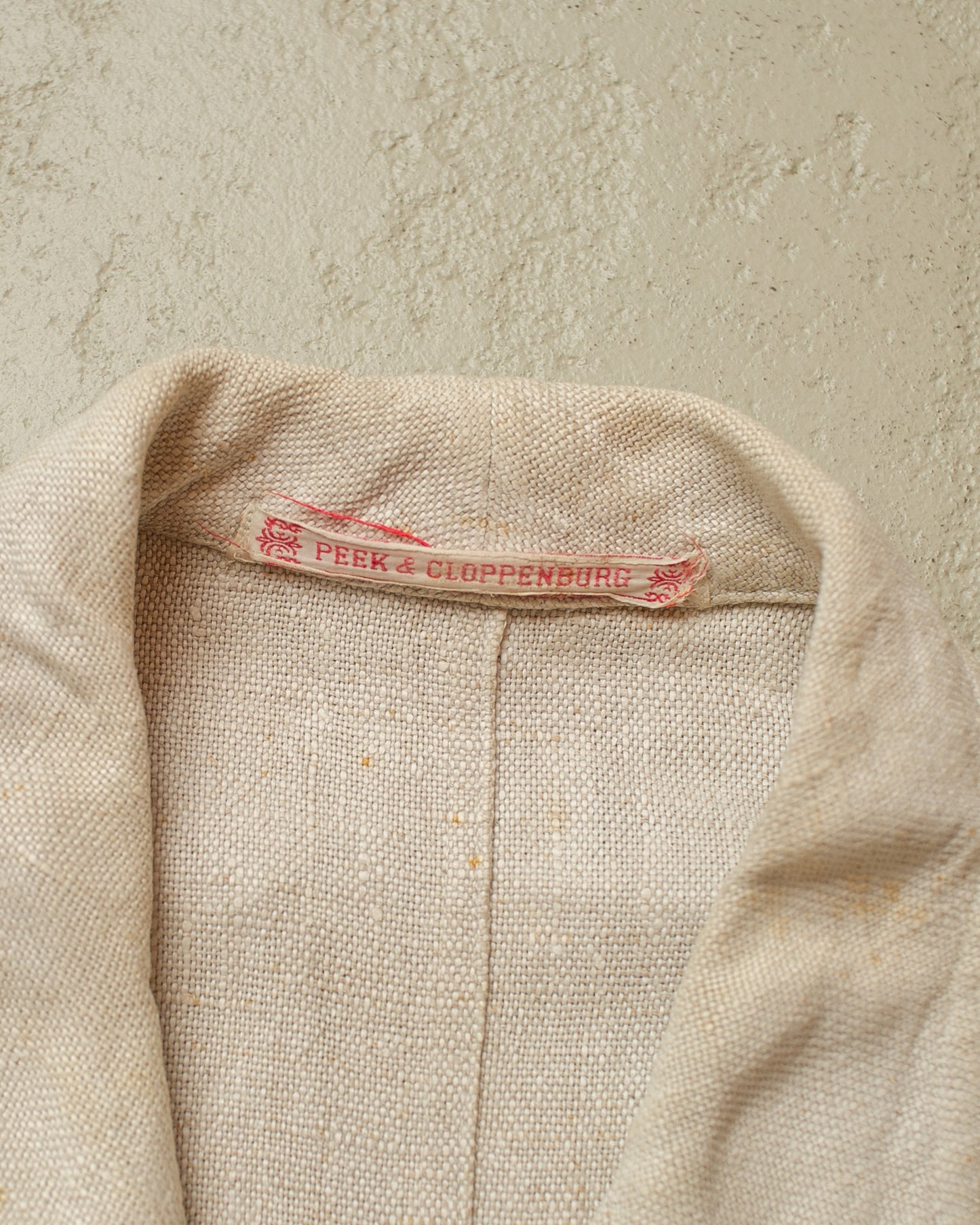 1920s German Peek & Cloppenburg Linen? Suit Jacket white - L