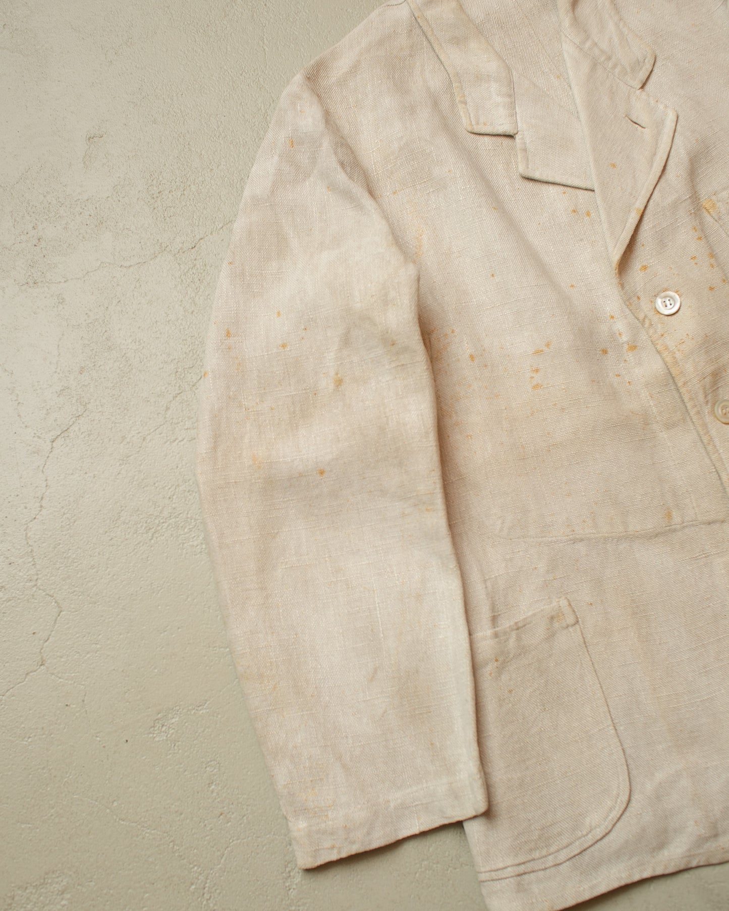 1920s German Peek & Cloppenburg Linen? Suit Jacket white - L