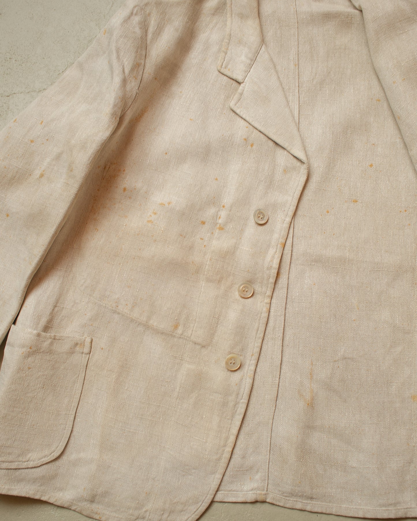 1920s German Peek & Cloppenburg Linen? Suit Jacket white - L