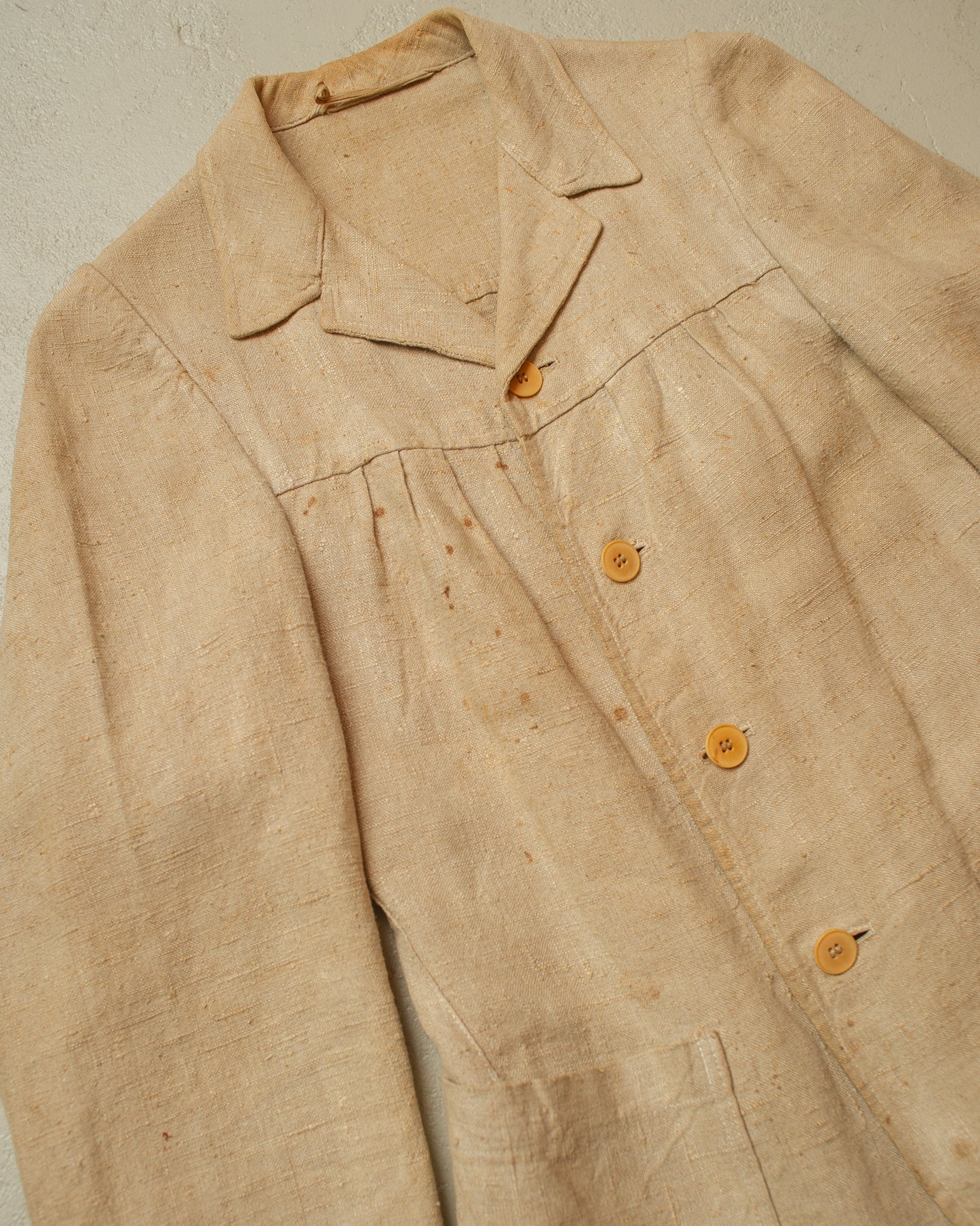 1920s German Womens Hemp Belted Sports Jacket beige - XS/S