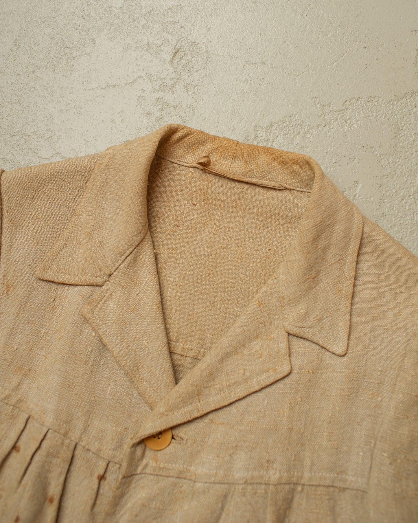 1920s German Womens Hemp Belted Sports Jacket beige - XS/S