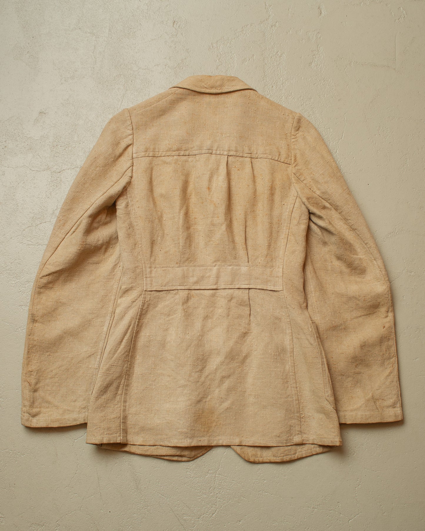 1920s German Womens Hemp Belted Sports Jacket beige - XS/S