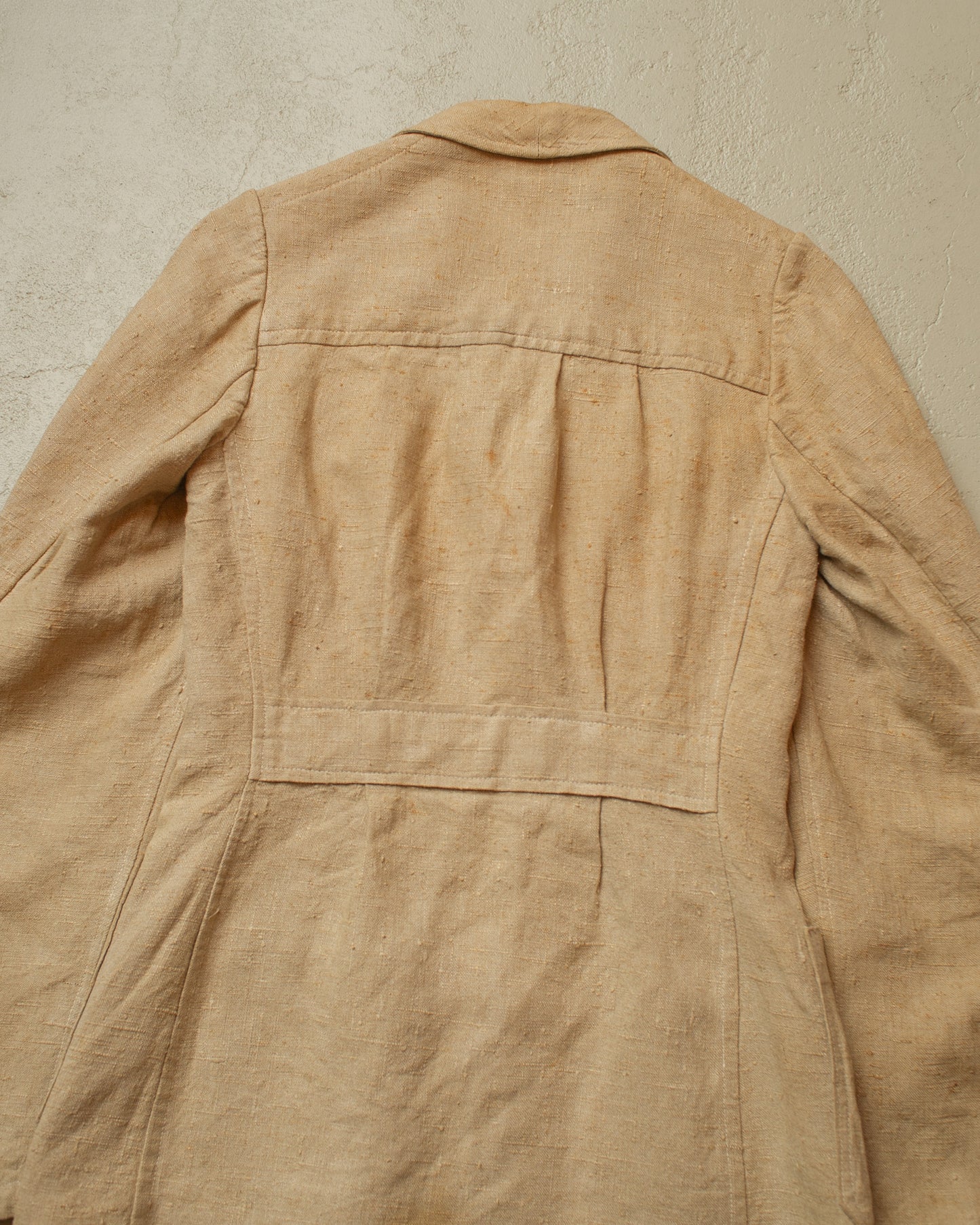 1920s German Womens Hemp Belted Sports Jacket beige - XS/S
