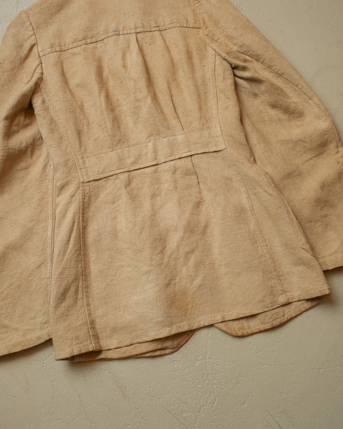 1920s German Womens Hemp Belted Sports Jacket beige - XS/S