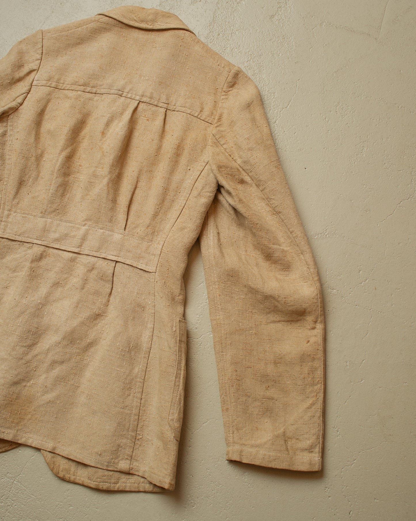 1920s German Womens Hemp Belted Sports Jacket beige - XS/S