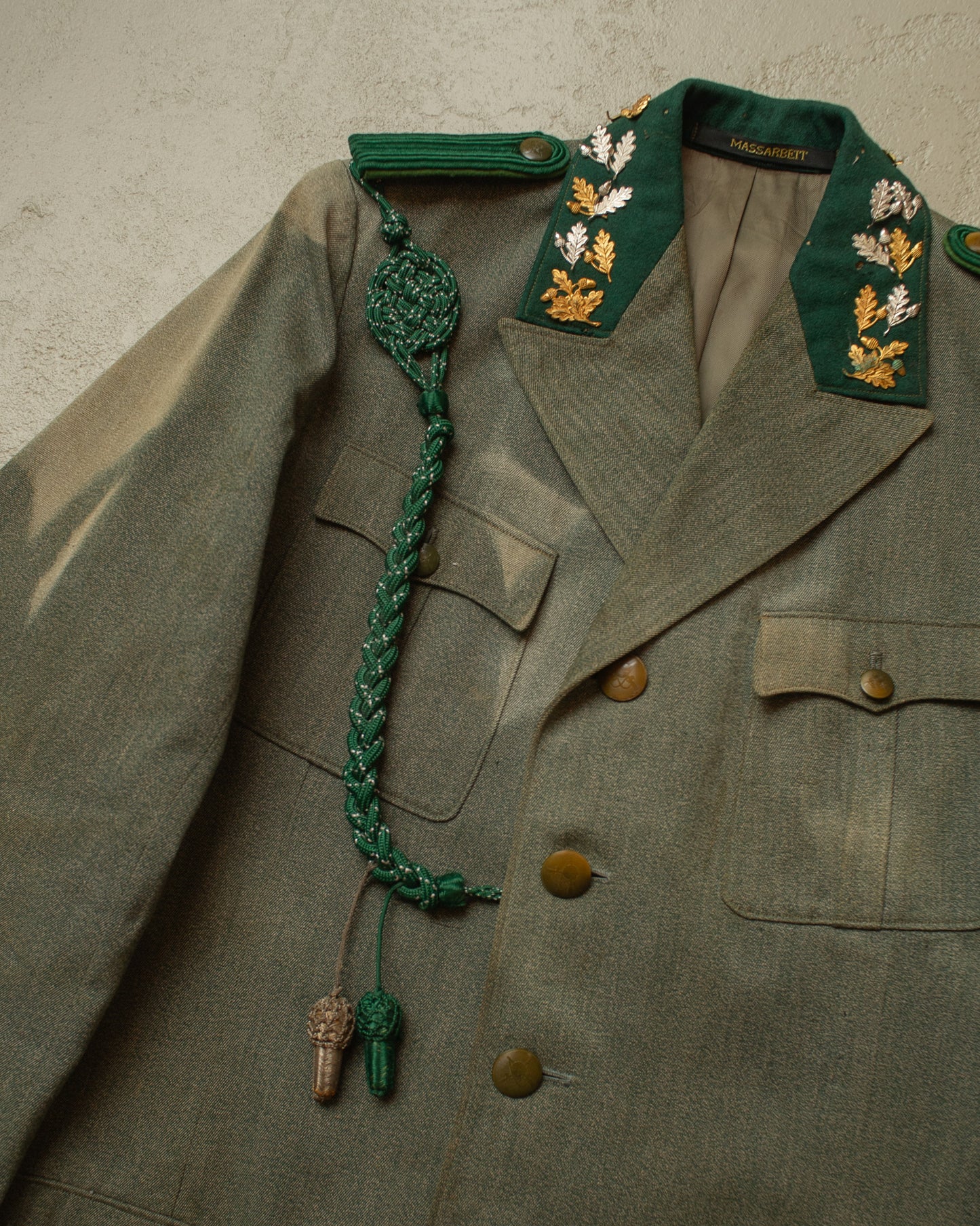 1950s/60s Sunfaded German Shooting Club Jacket green - M/L