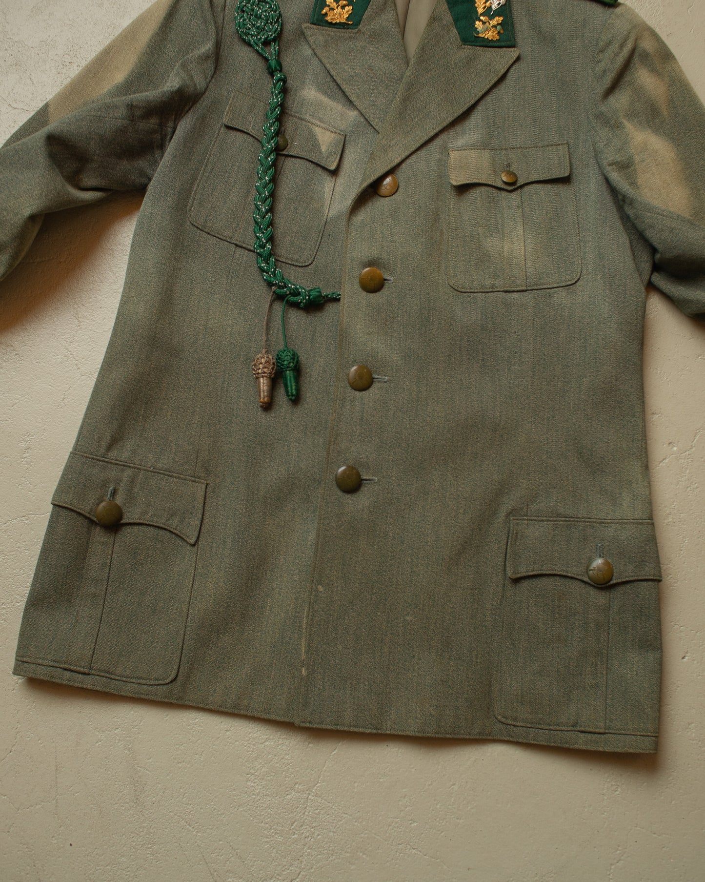 1950s/60s Sunfaded German Shooting Club Jacket green - M/L