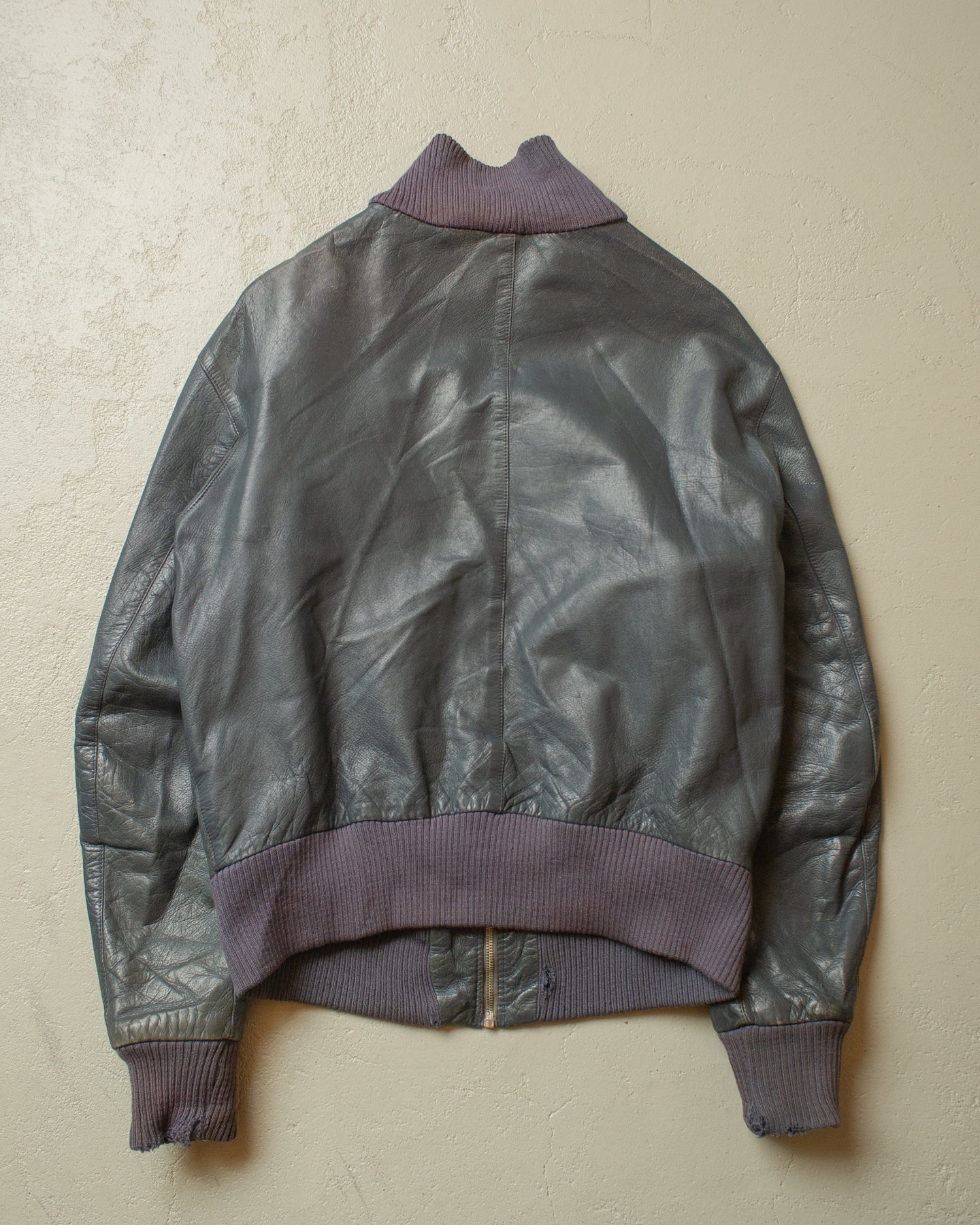 1980s German Army Leather Flight Jacket grey - M