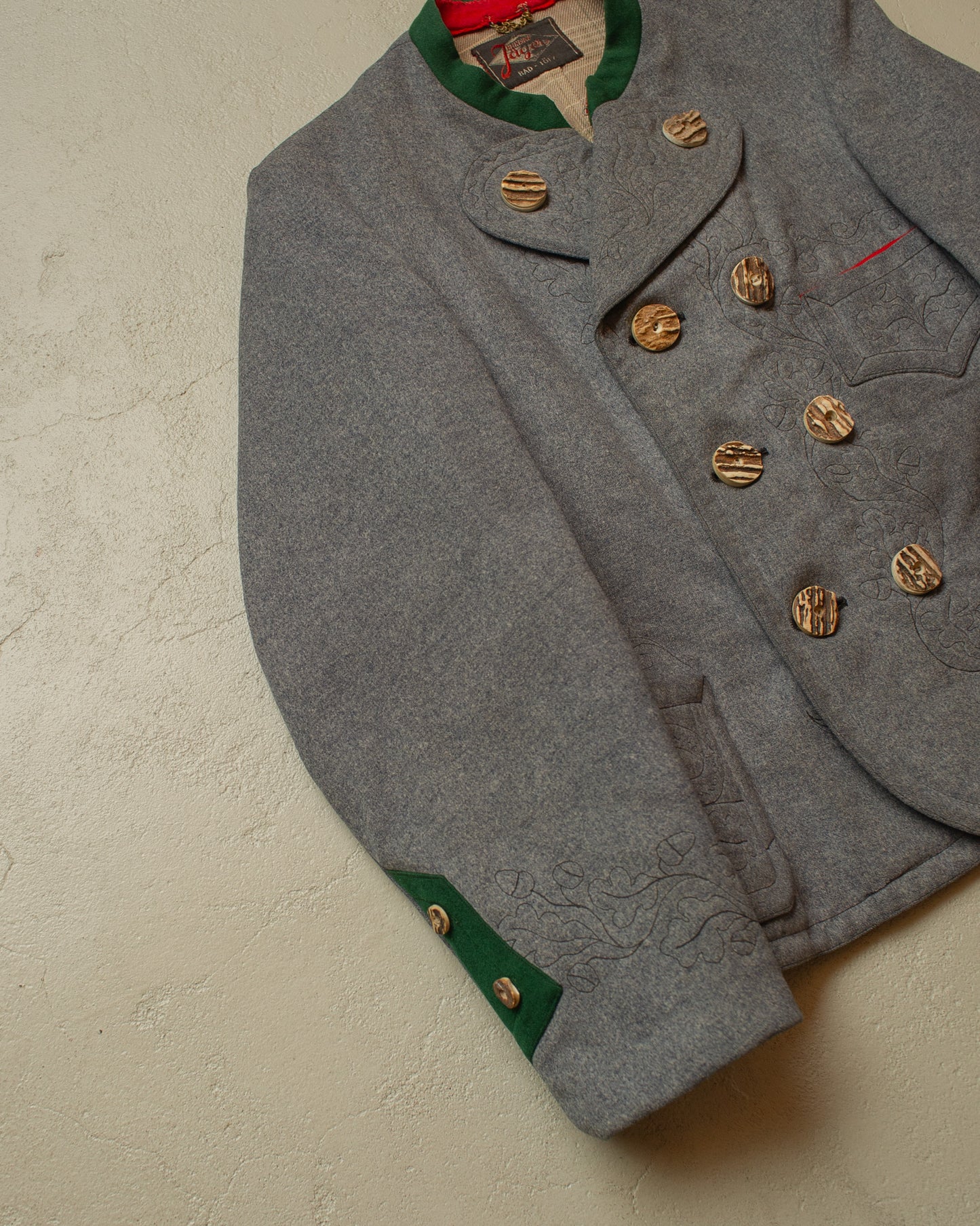 1930s German Traditional "Janker" Wool Double breasted Jacket grey - M
