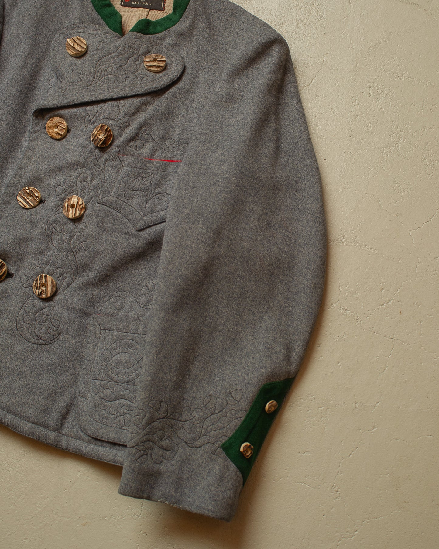 1930s German Traditional "Janker" Wool Double breasted Jacket grey - M
