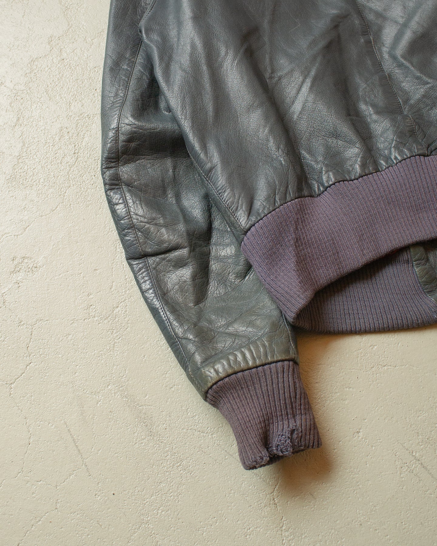 1980s German Army Leather Flight Jacket grey - M