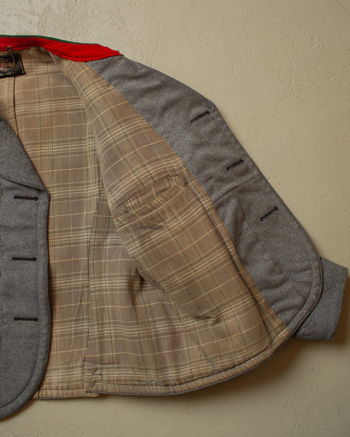 1930s German Traditional "Janker" Wool Double breasted Jacket grey - M
