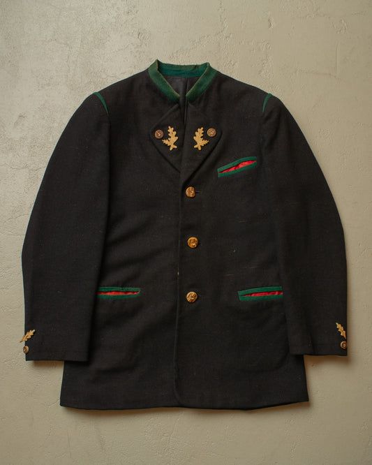 1940s German Traditional "Janker" Wool Jacket black - M