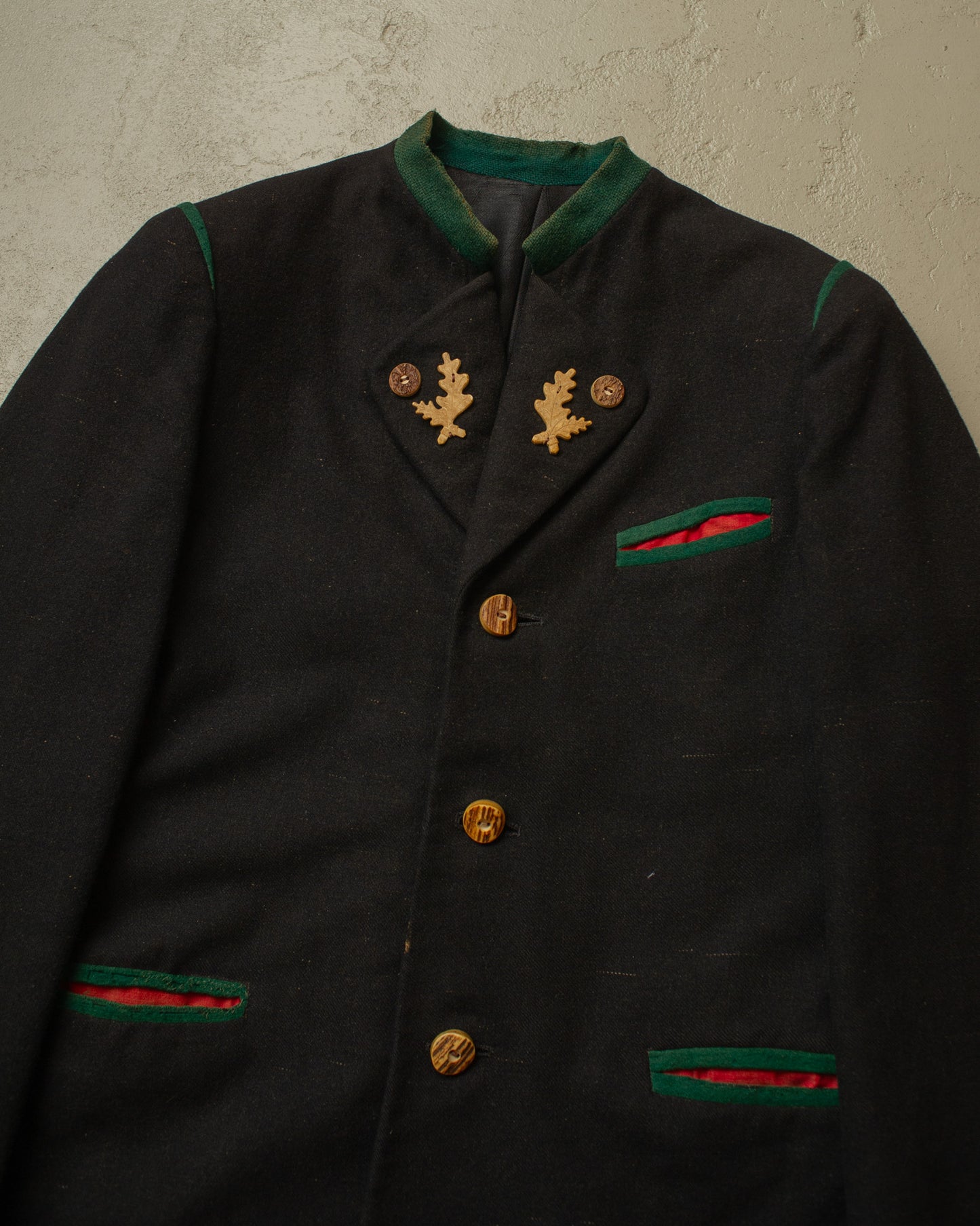 1940s German Traditional "Janker" Wool Jacket black - M