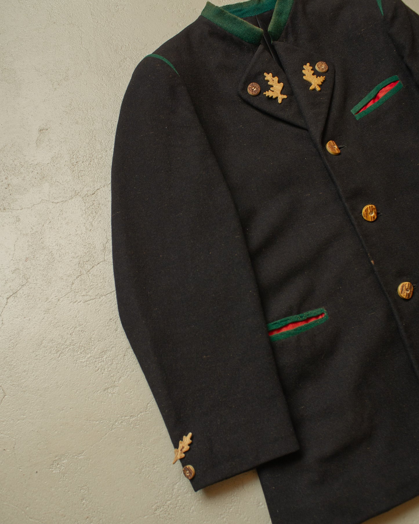 1940s German Traditional "Janker" Wool Jacket black - M