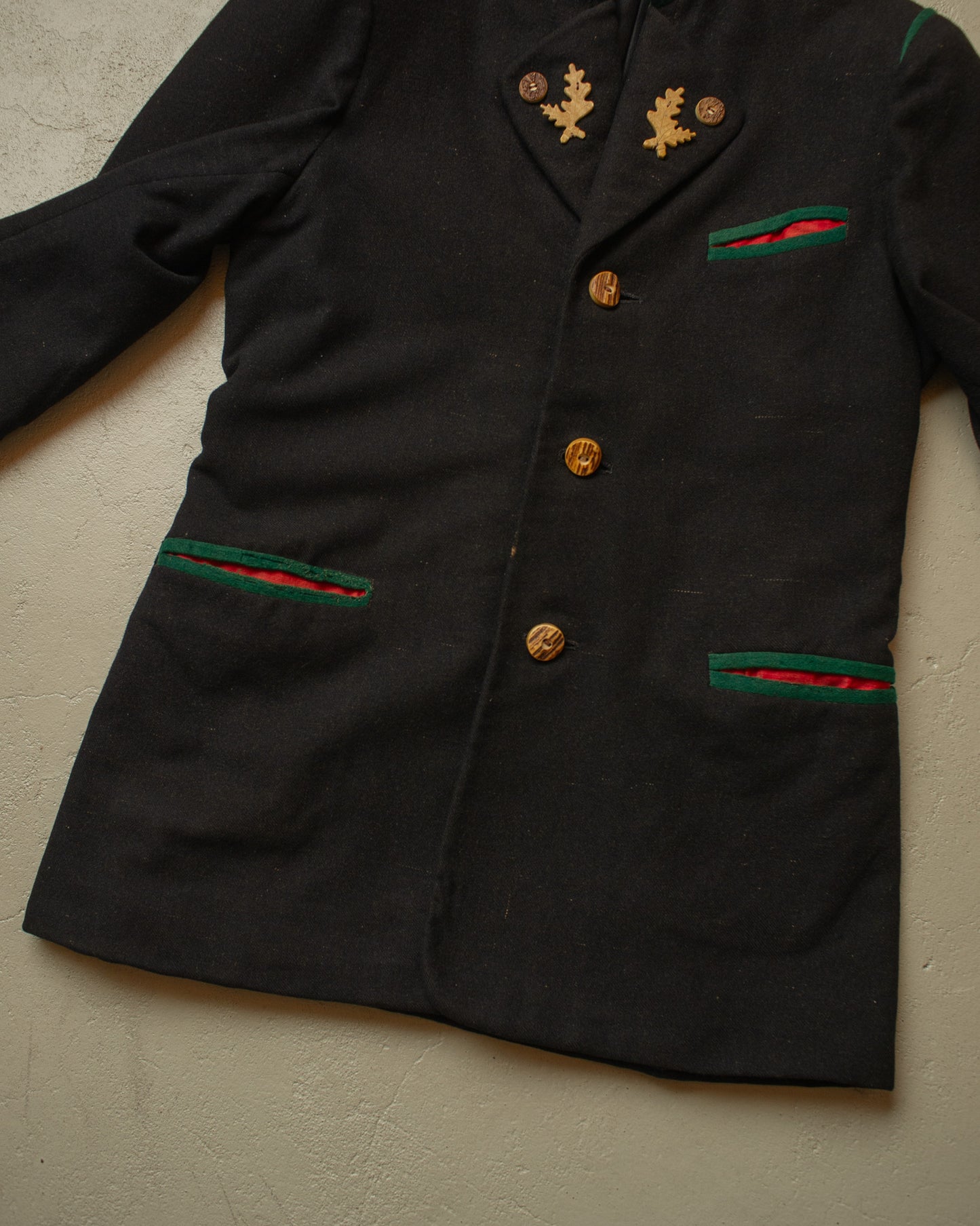 1940s German Traditional "Janker" Wool Jacket black - M