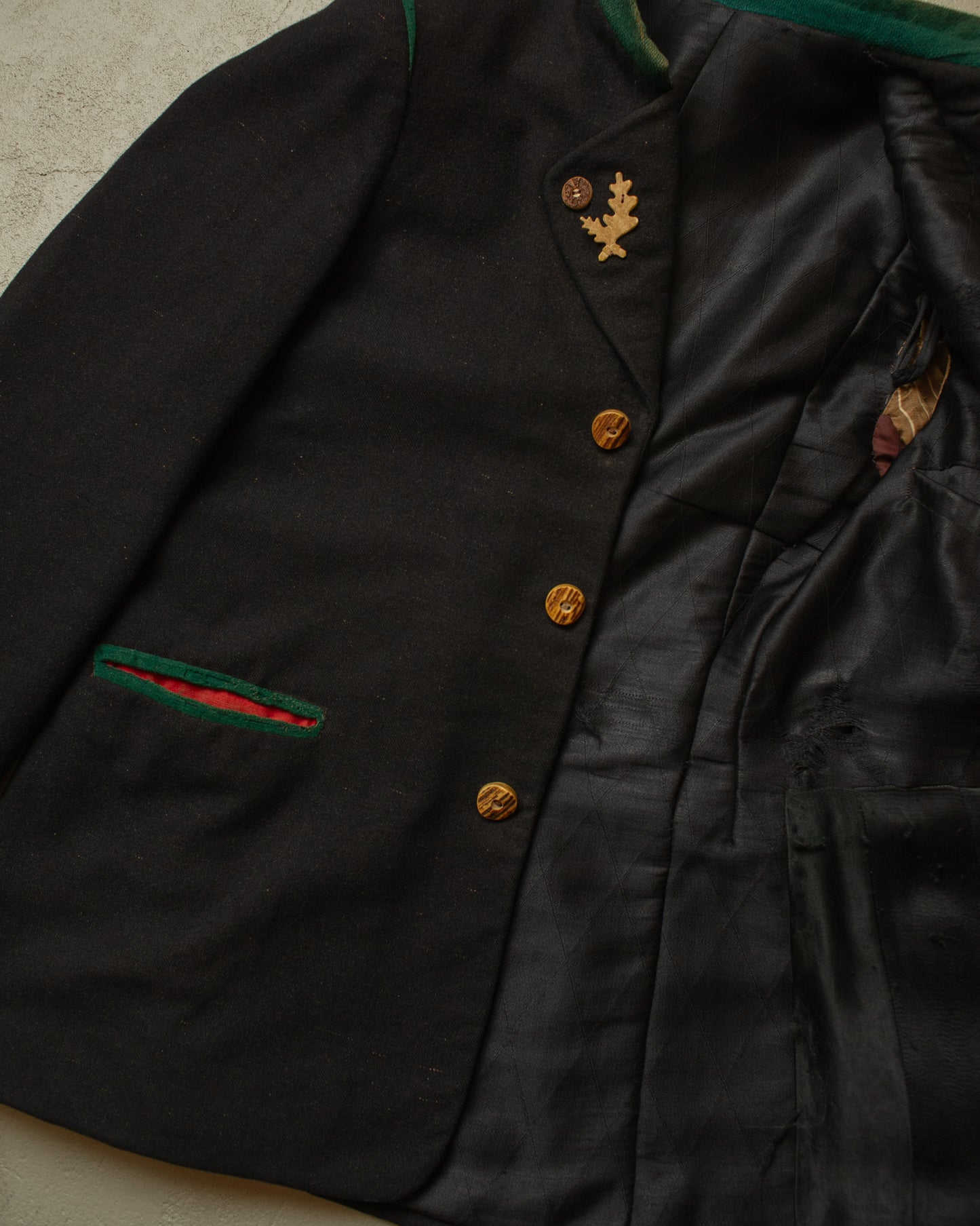 1940s German Traditional "Janker" Wool Jacket black - M