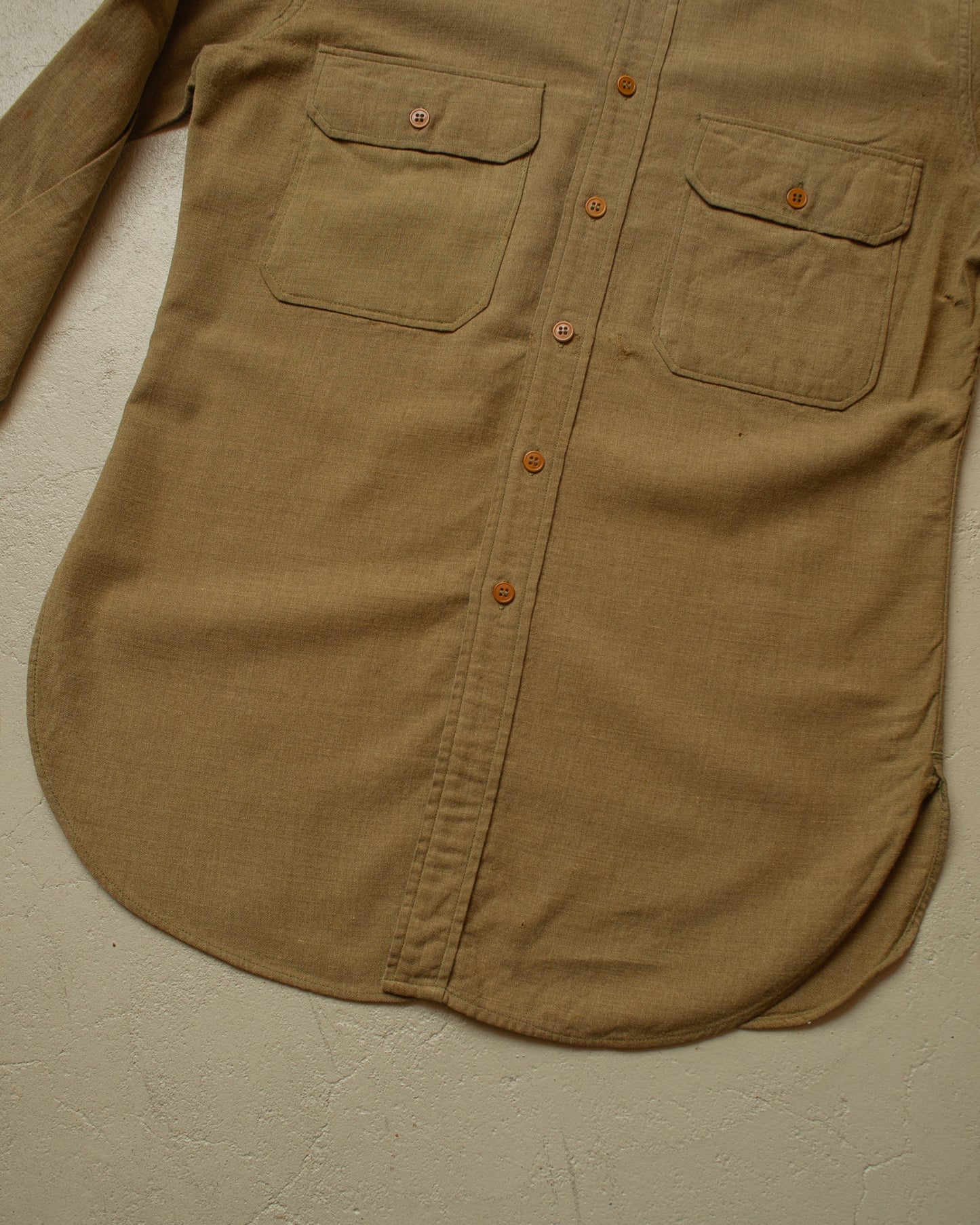 1940s US Army M37 Wool Field Shirt khaki - M