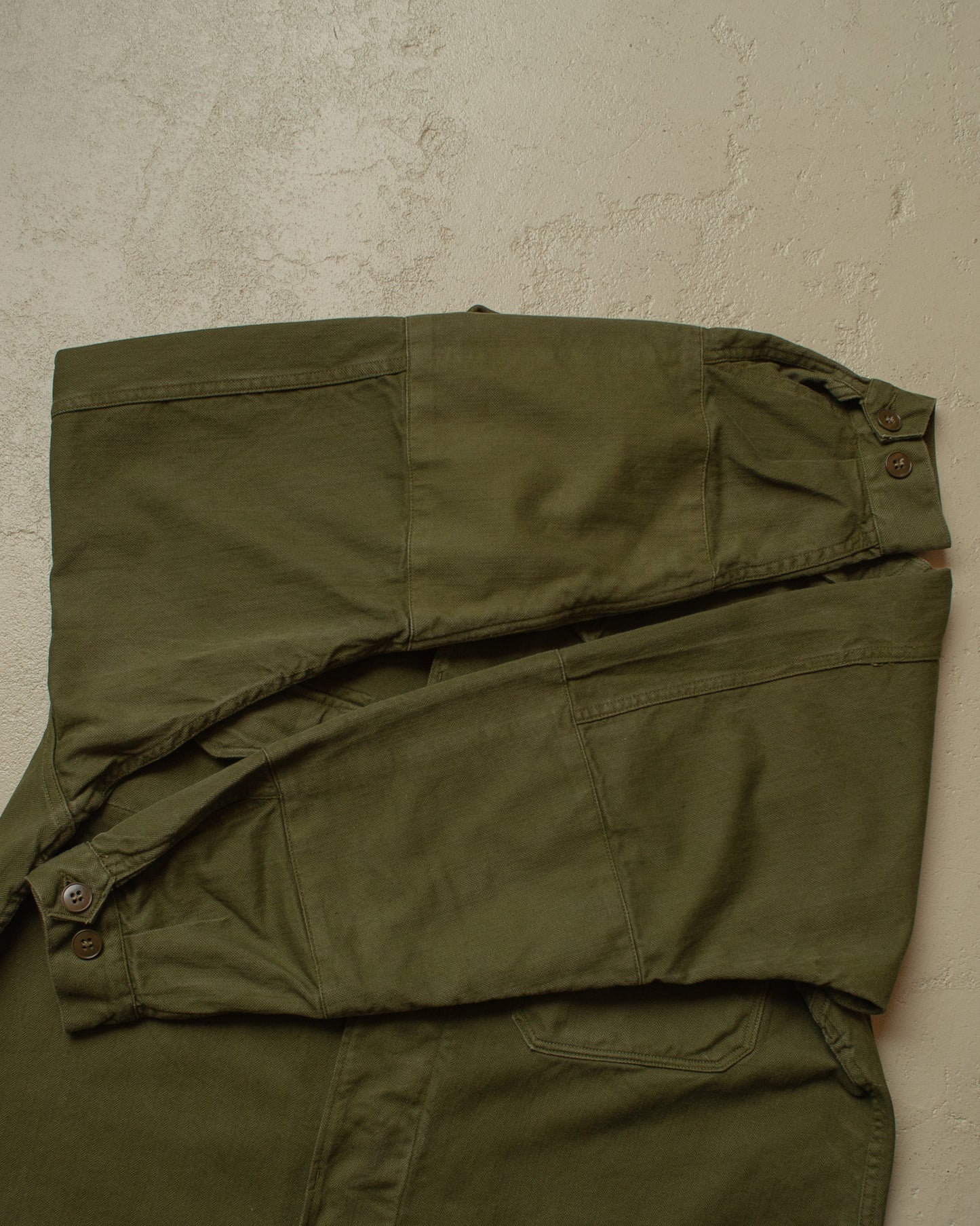 1960s German Bundeswehr Herringbone Shirt Jacket green - XL/XXL