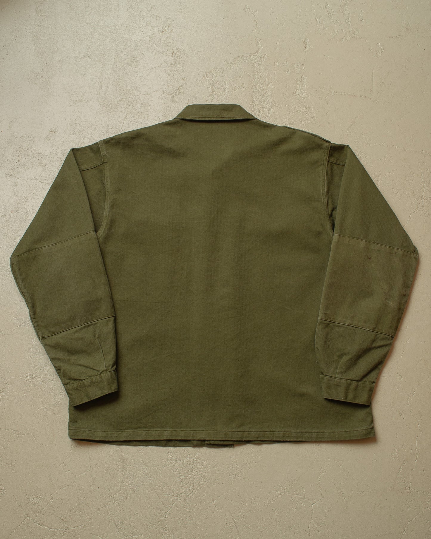 1960s German Bundeswehr Herringbone Shirt Jacket green - XL/XXL