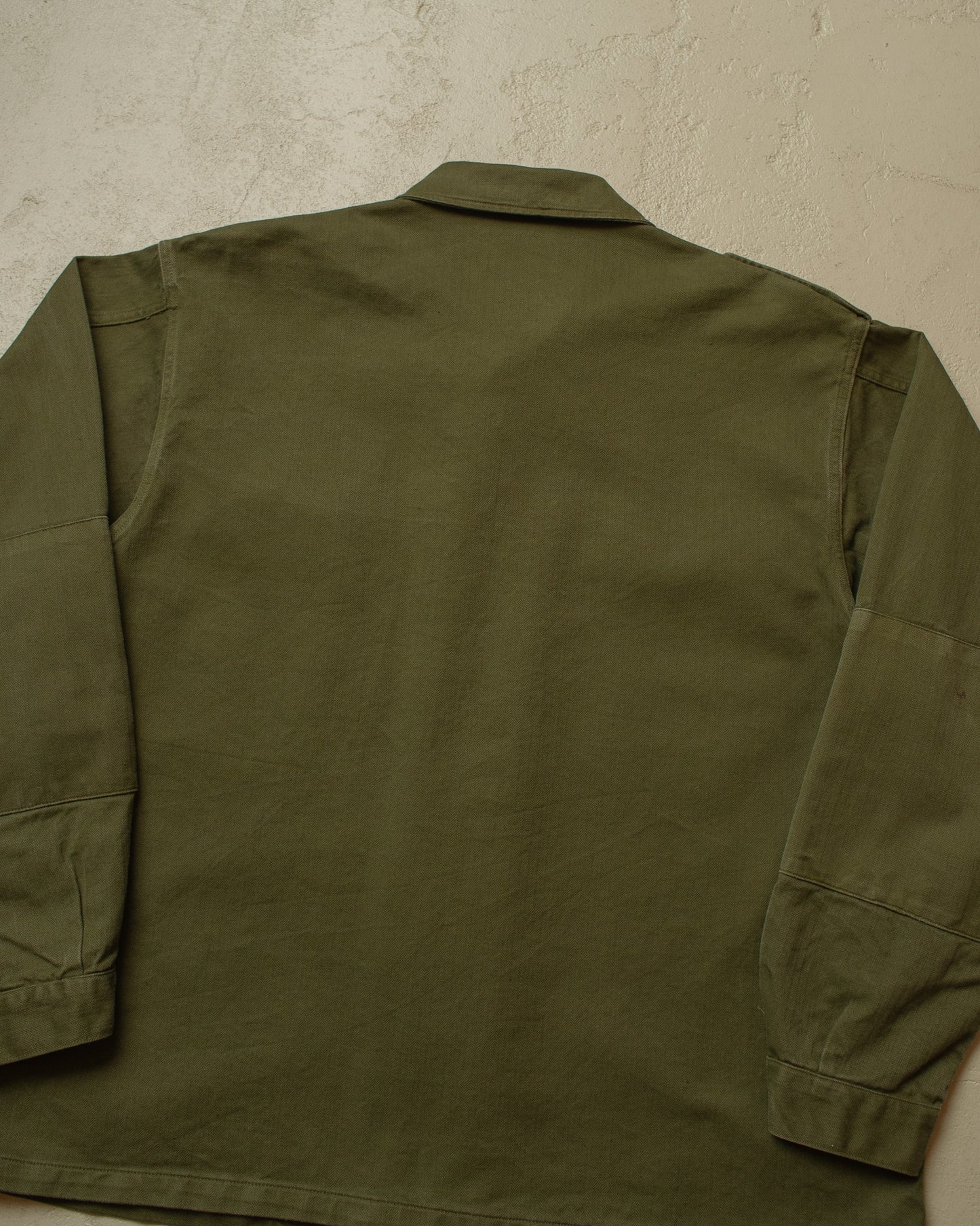 1960s German Bundeswehr Herringbone Shirt Jacket green - XL/XXL