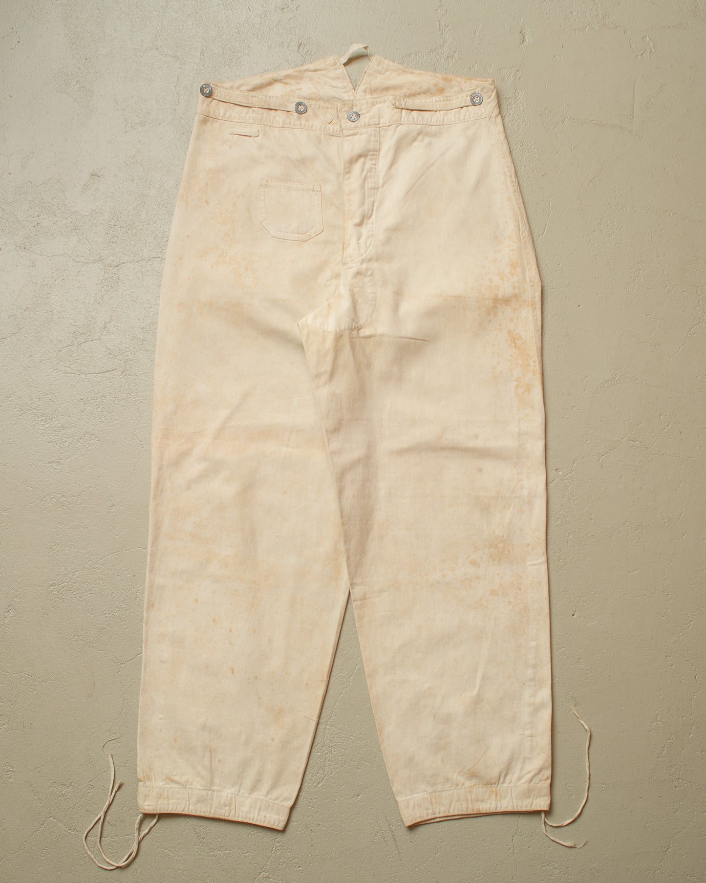 1940s WW2 German M-40 Drillich Pants white - W32 L27,5