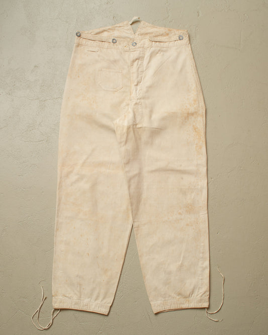 1940s WW2 German M-40 Drillich Pants white - W32 L27,5