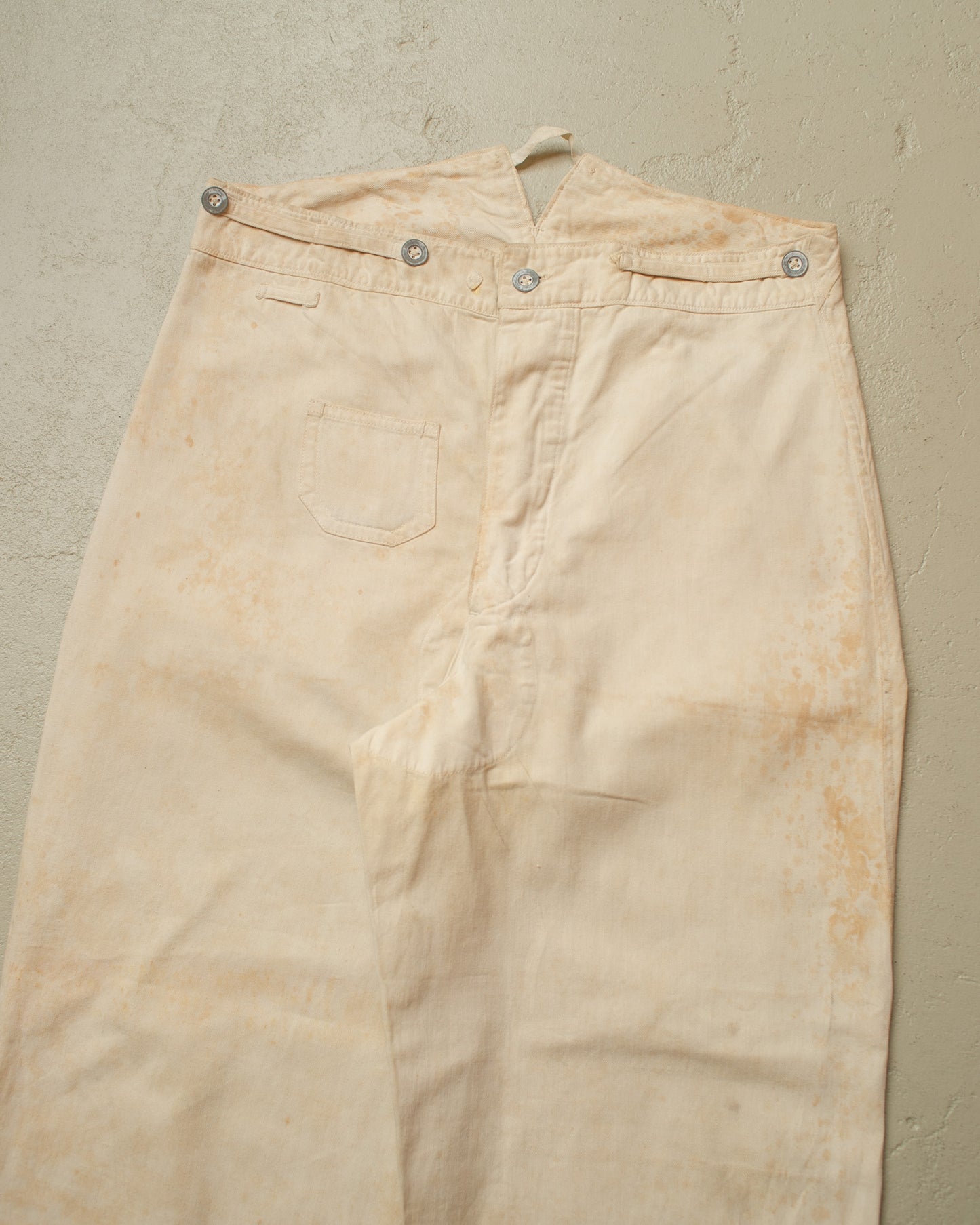 1940s WW2 German M-40 Drillich Pants white - W32 L27,5