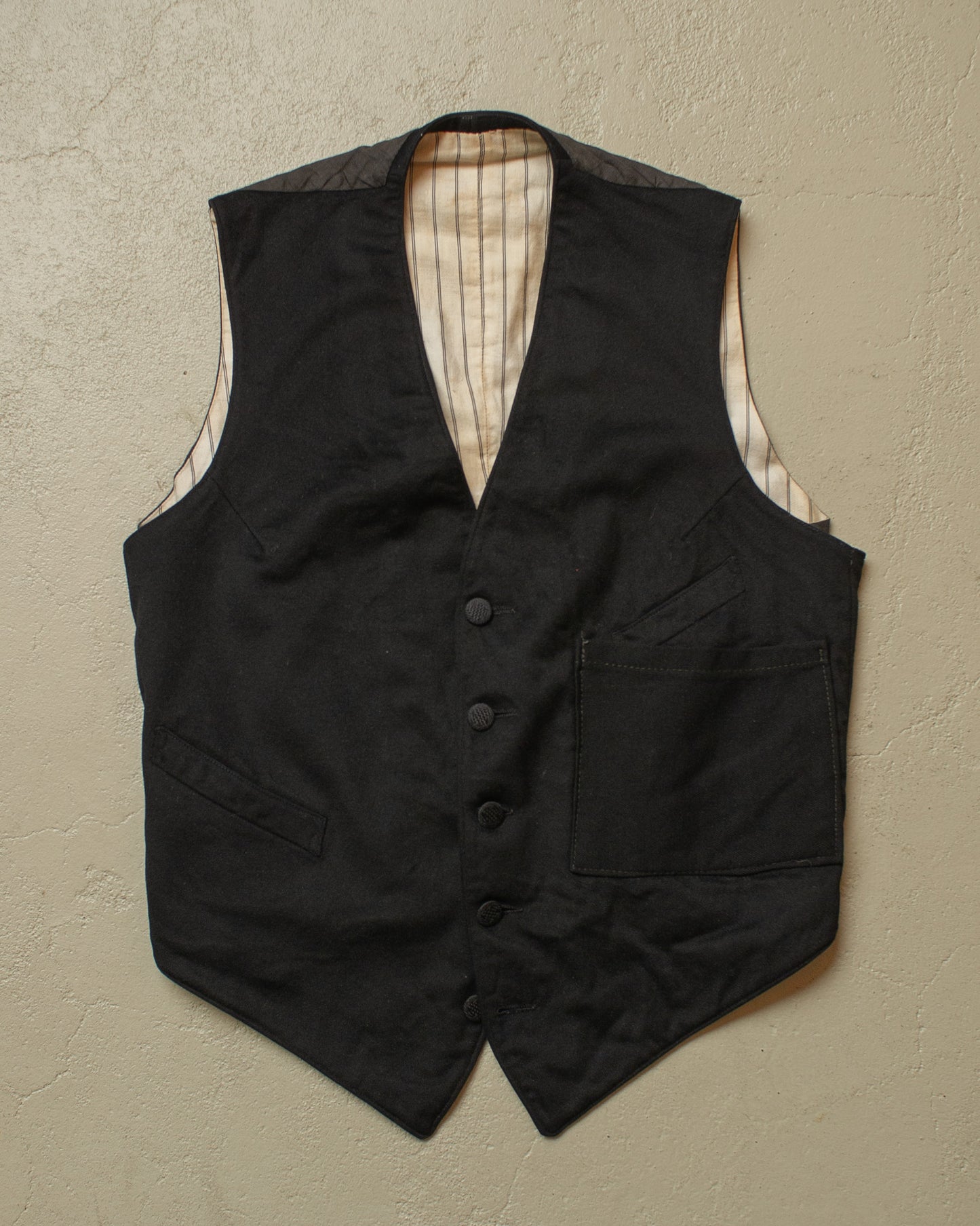 1930s German modified Wool Suit Vest black - XS/L