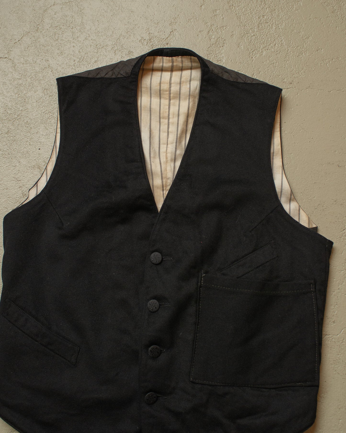 1930s German modified Wool Suit Vest black - XS/L