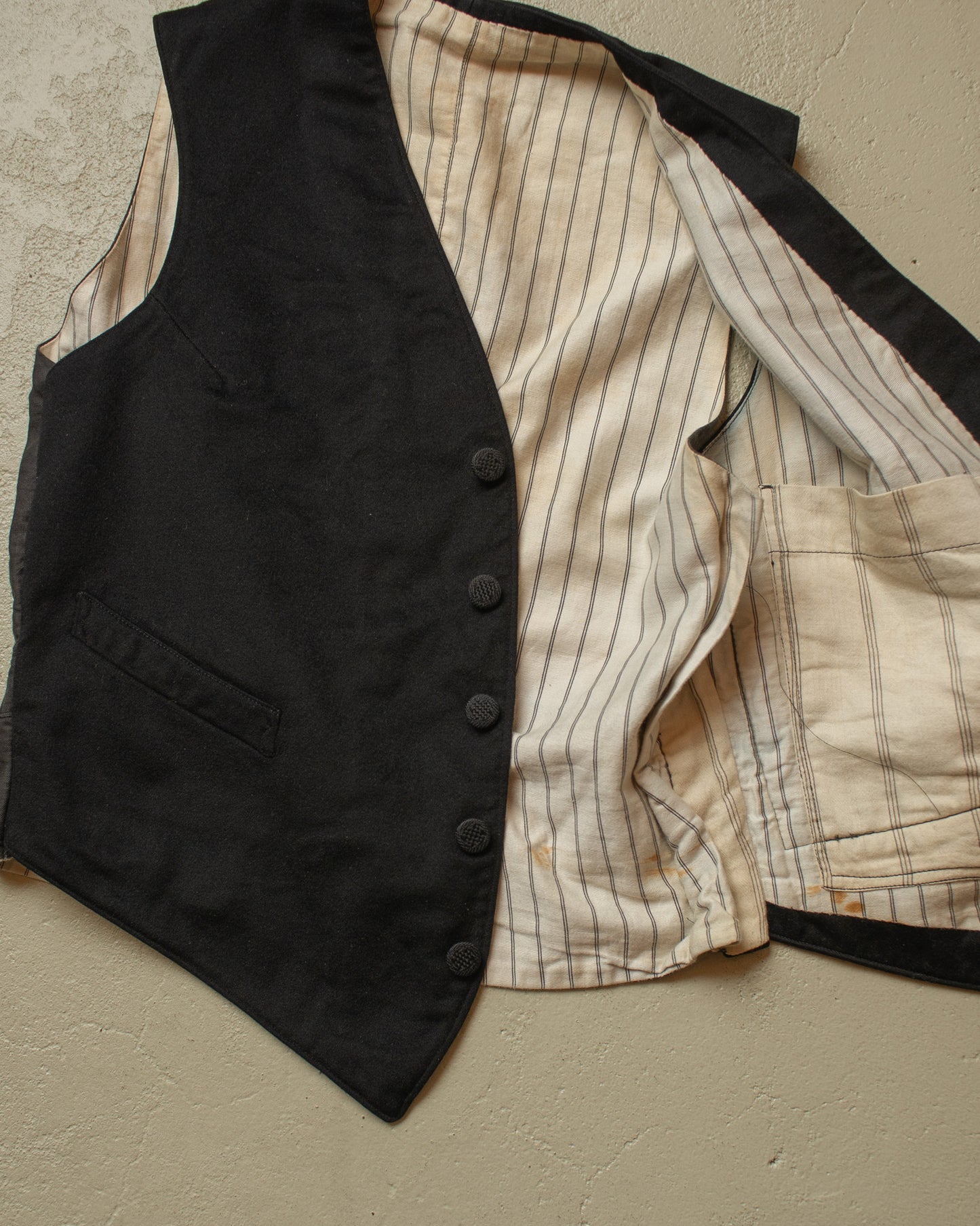 1930s German modified Wool Suit Vest black - XS/L