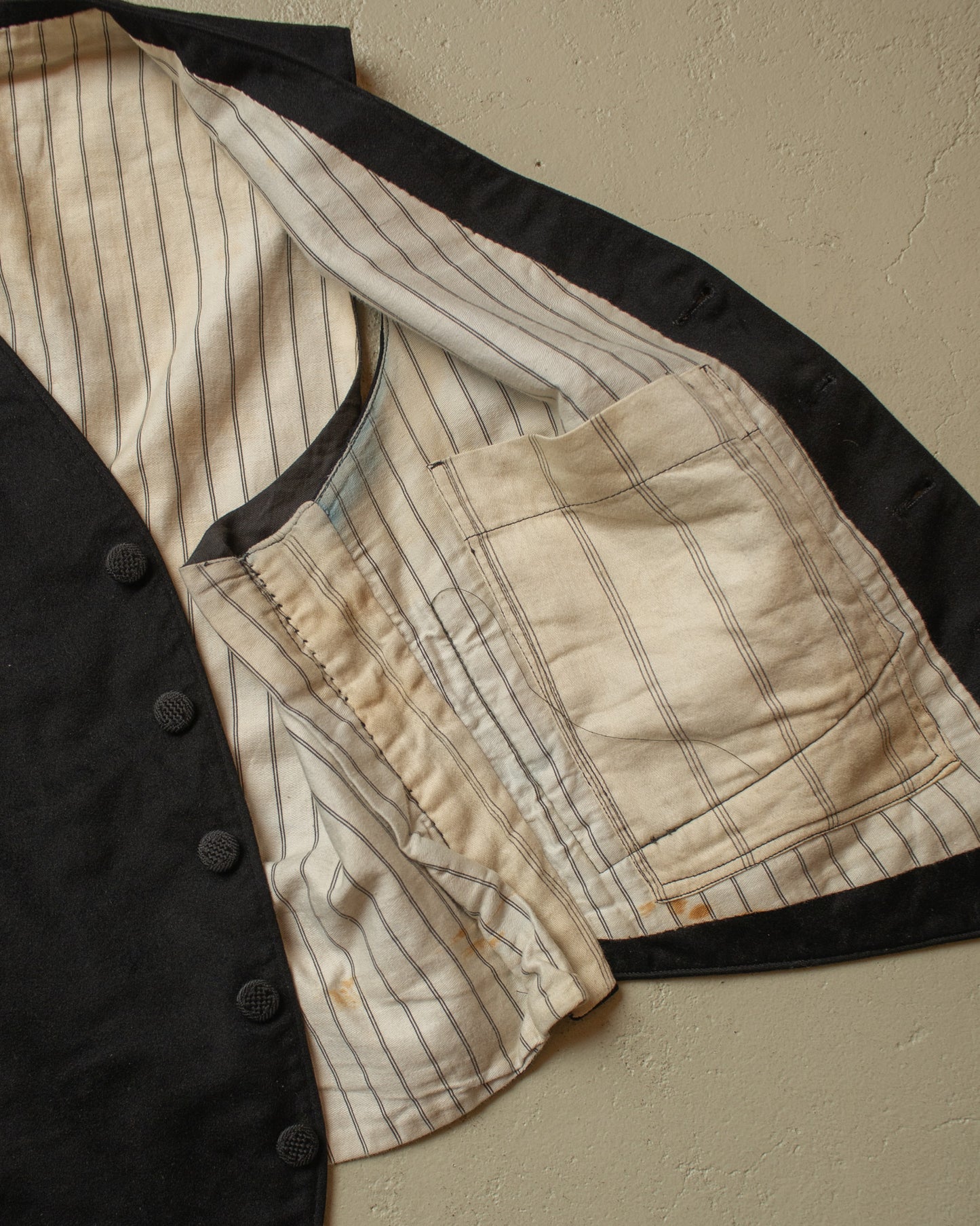 1930s German modified Wool Suit Vest black - XS/L