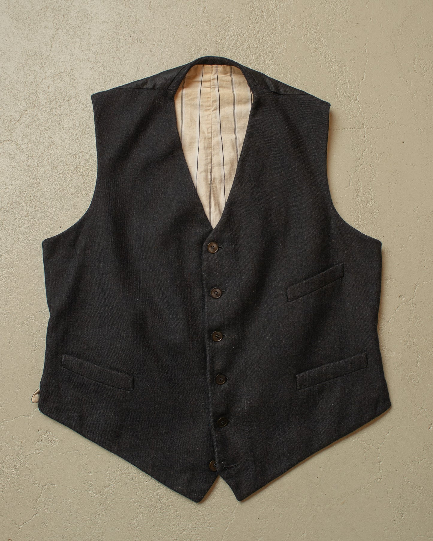 1930/40s German Wool Suit Vest black - L
