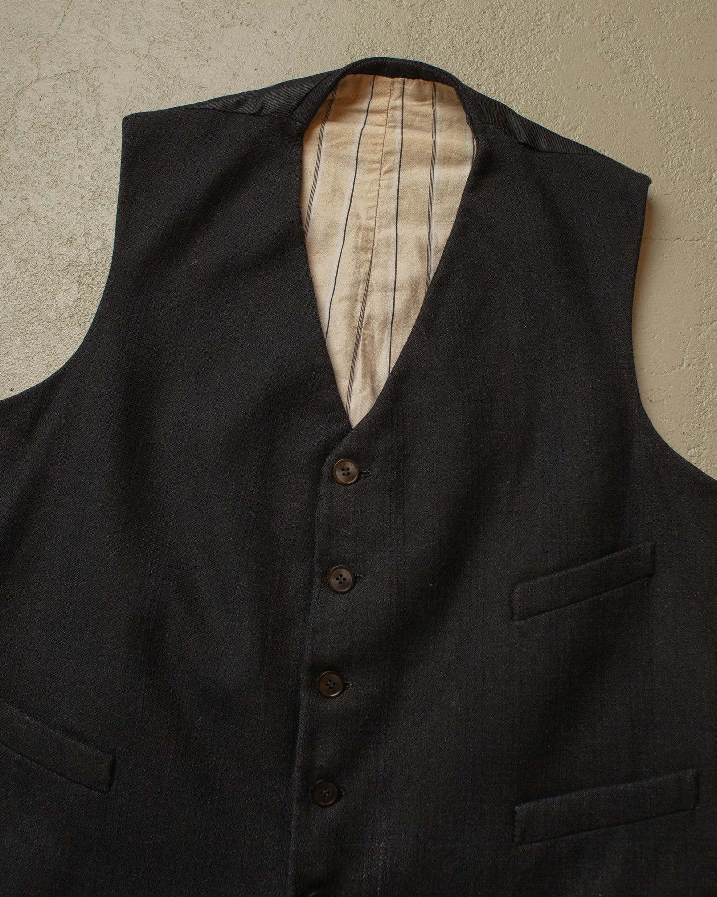 1930/40s German Wool Suit Vest black - L