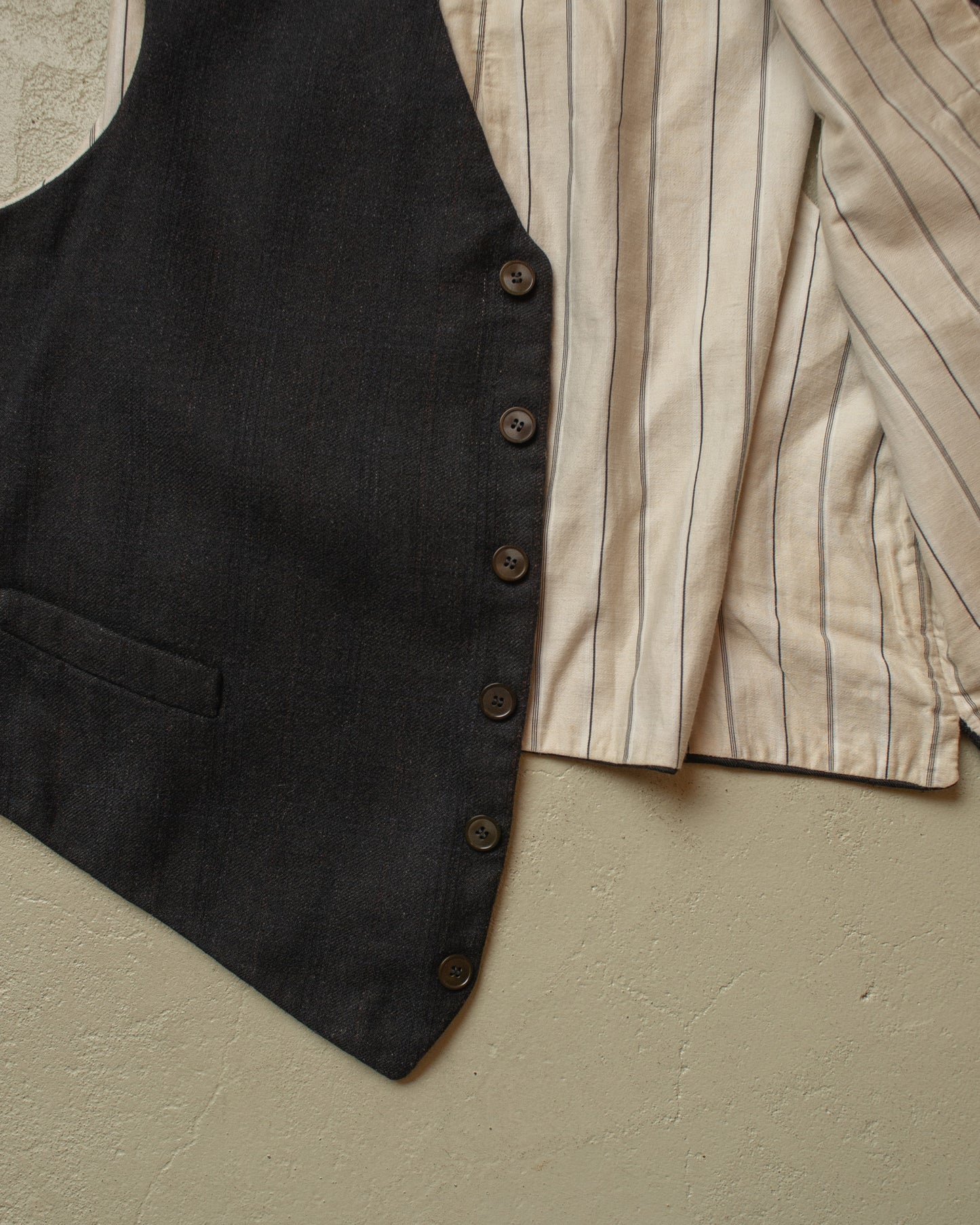 1930/40s German Wool Suit Vest black - L