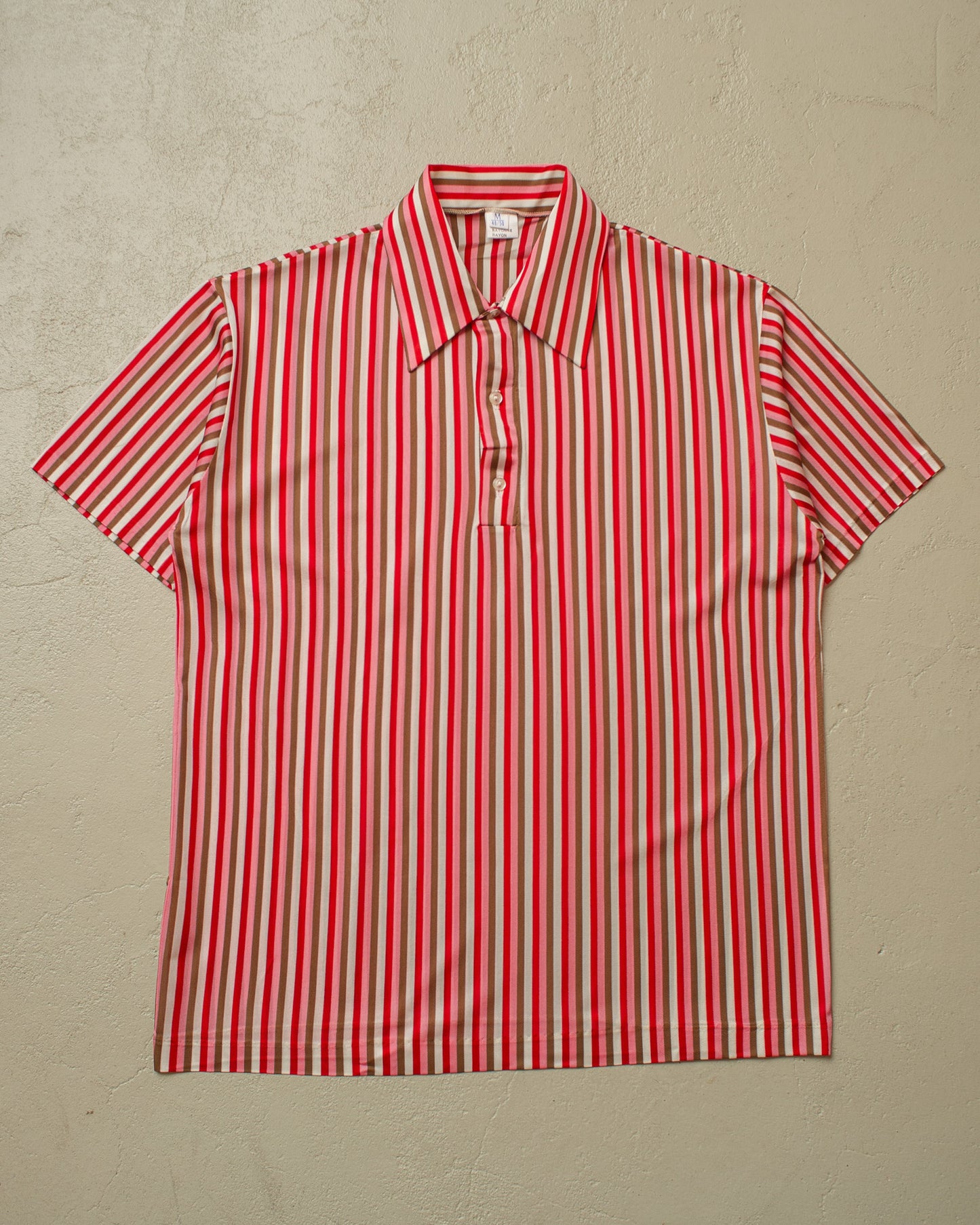1970s striped Rayon Polo Shirt multi - M/L