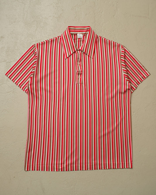 1970s striped Rayon Polo Shirt multi - M/L
