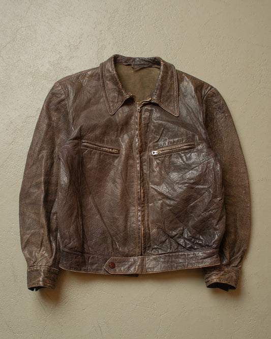 1940s German Leather Jacket brown - S