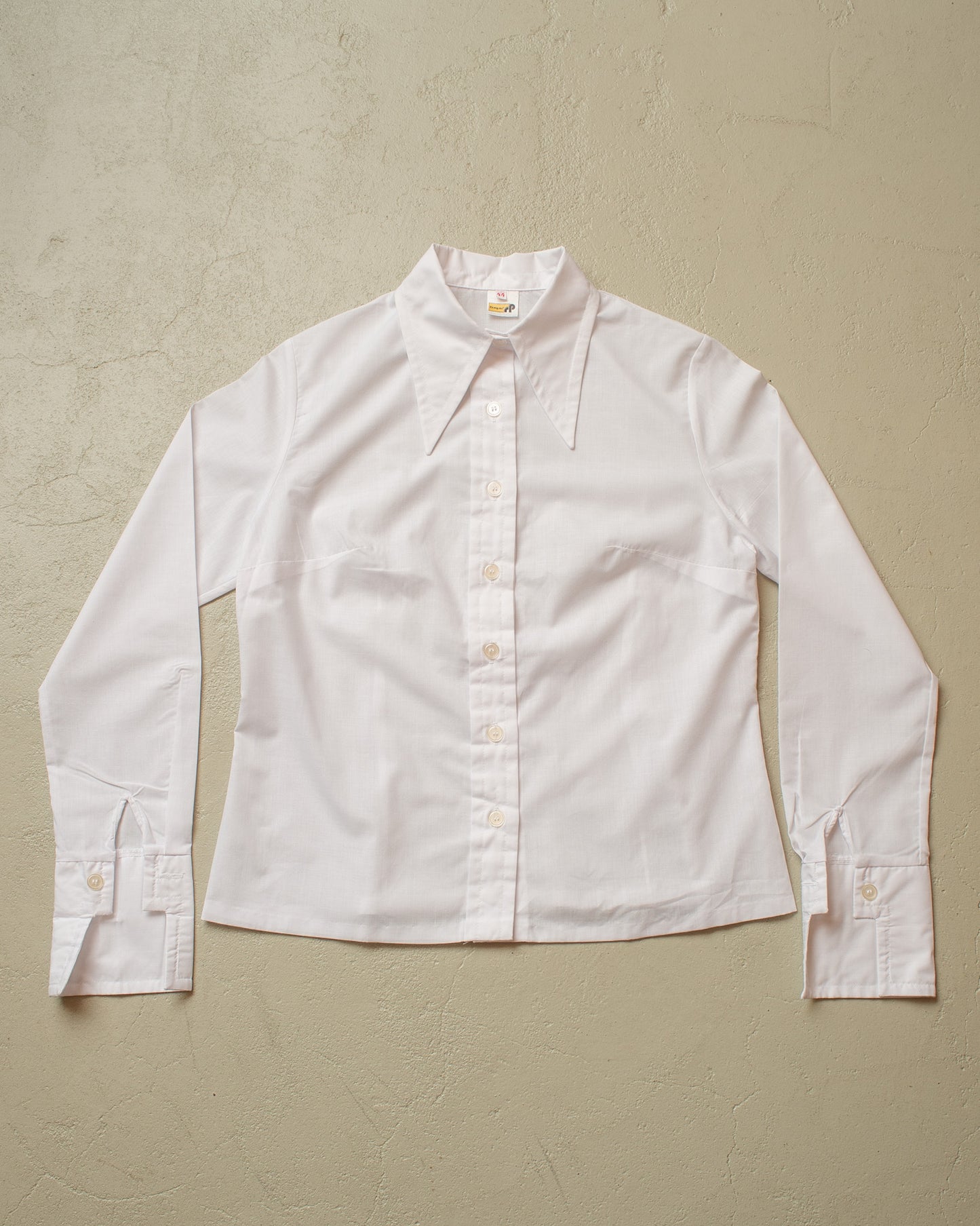1970s Womens Point Collar Blouse white - L