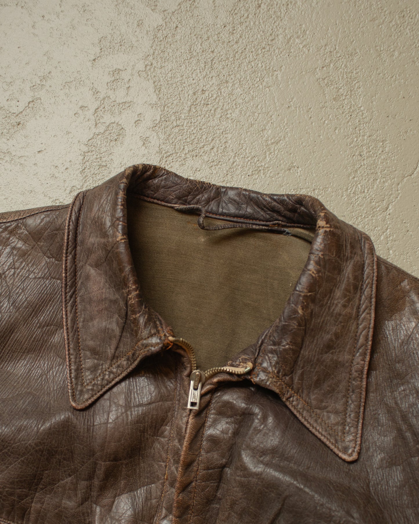 1940s German Leather Jacket brown - S