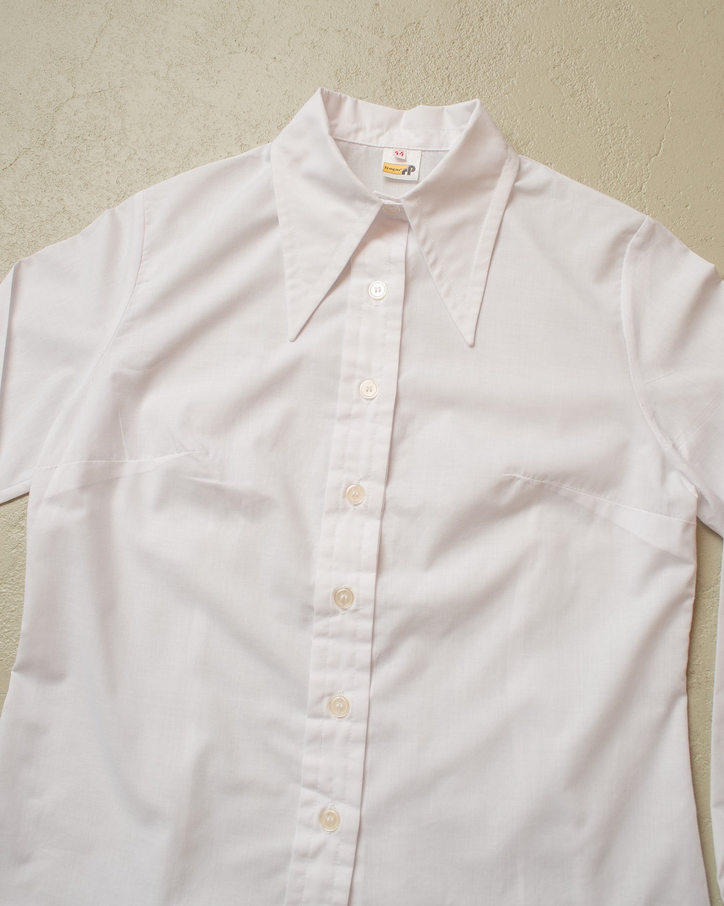 1970s Womens Point Collar Blouse white - L