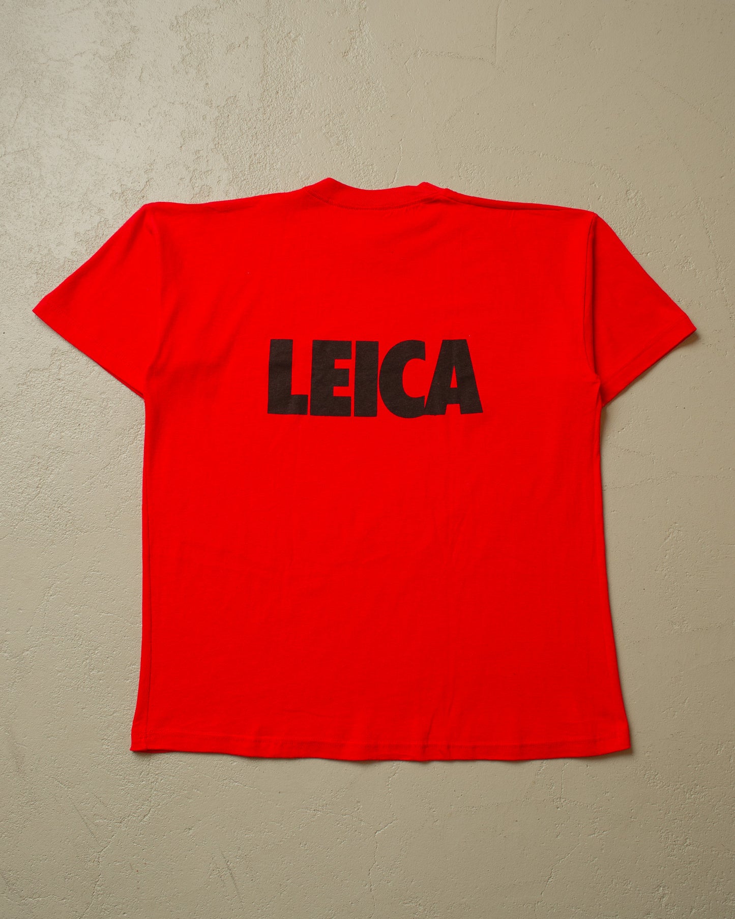 1980s Deadstock "I like Leica" T-shirt red - S & L