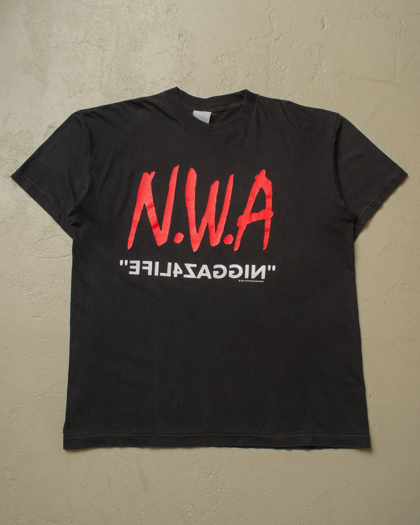 1991 N.W.A "NIGGAZ4LIFE" Rap T-shirt black - XL