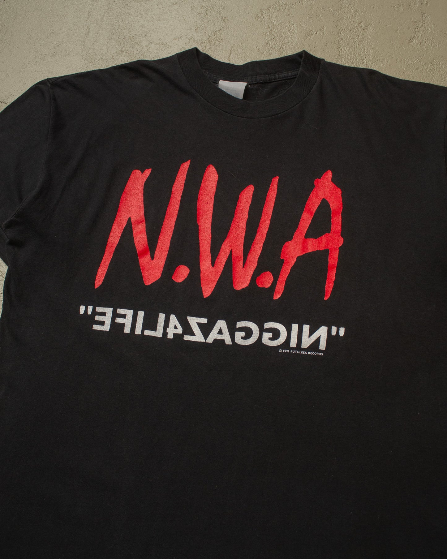 1991 N.W.A "NIGGAZ4LIFE" Rap T-shirt black - XL