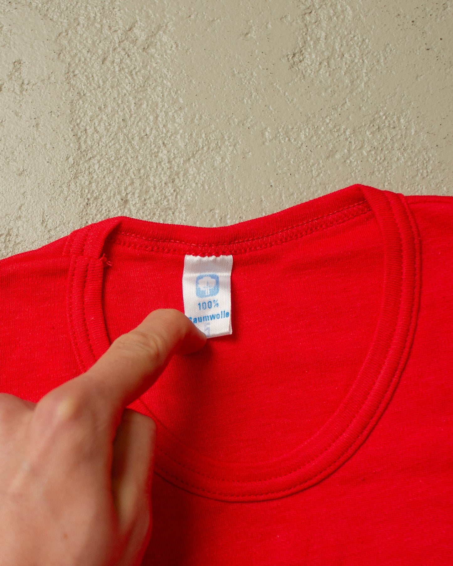 1970s Deadstock "I like Leica" Ringer T-shirt red - S/M & M/L