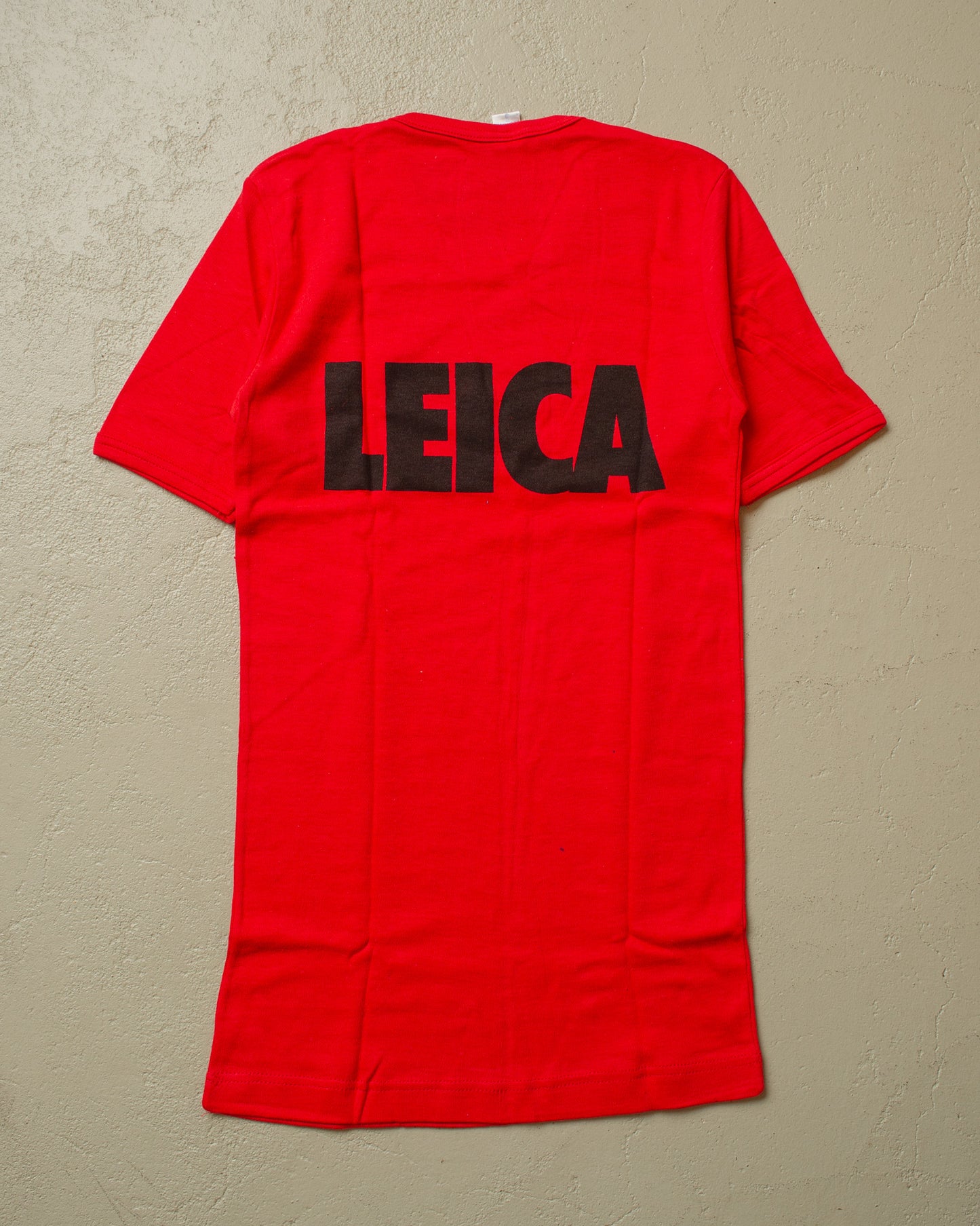 1970s Deadstock "I like Leica" Ringer T-shirt red - S/M & M/L