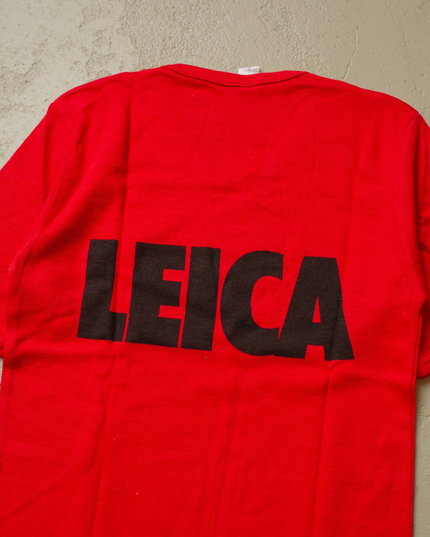 1970s Deadstock "I like Leica" Ringer T-shirt red - S/M & M/L