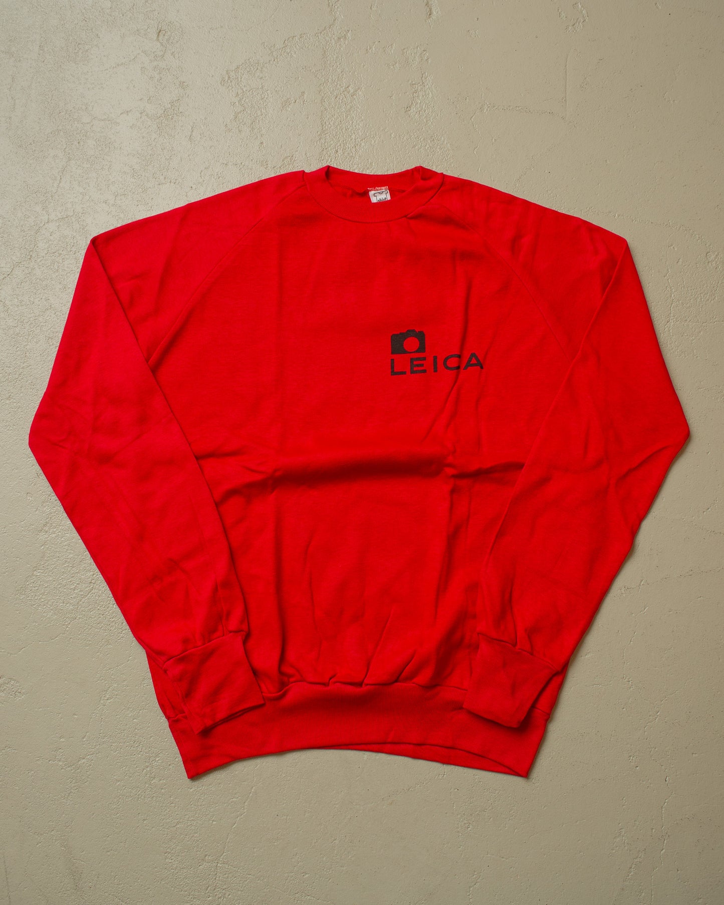 1970s Deadstock Leica Raglan Sweatshirt red - M/L