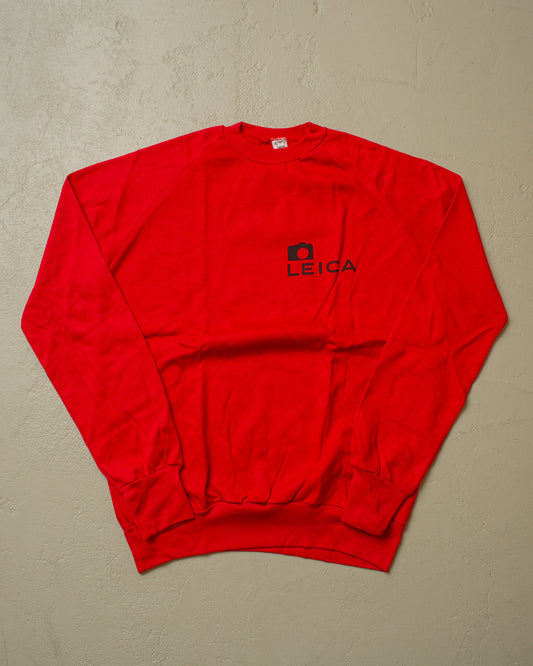 1970s Deadstock Leica Raglan Sweatshirt red - M/L