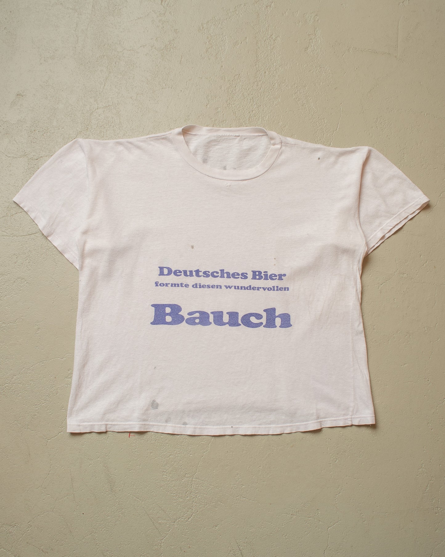 1980s distressed "Deutsches Bier.." T-shirt white - M